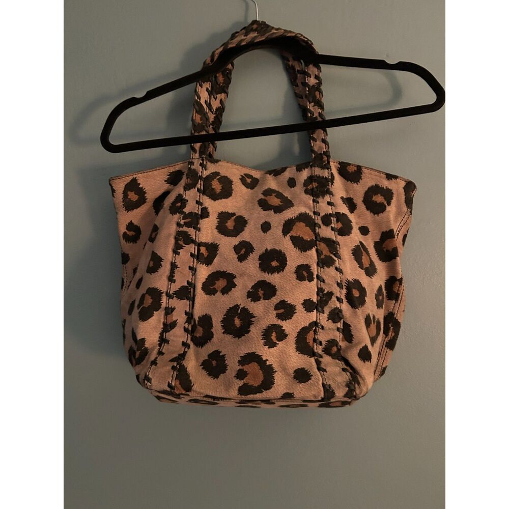 Kelsi Dagger suede leopard print handbag tote sna… - image 5